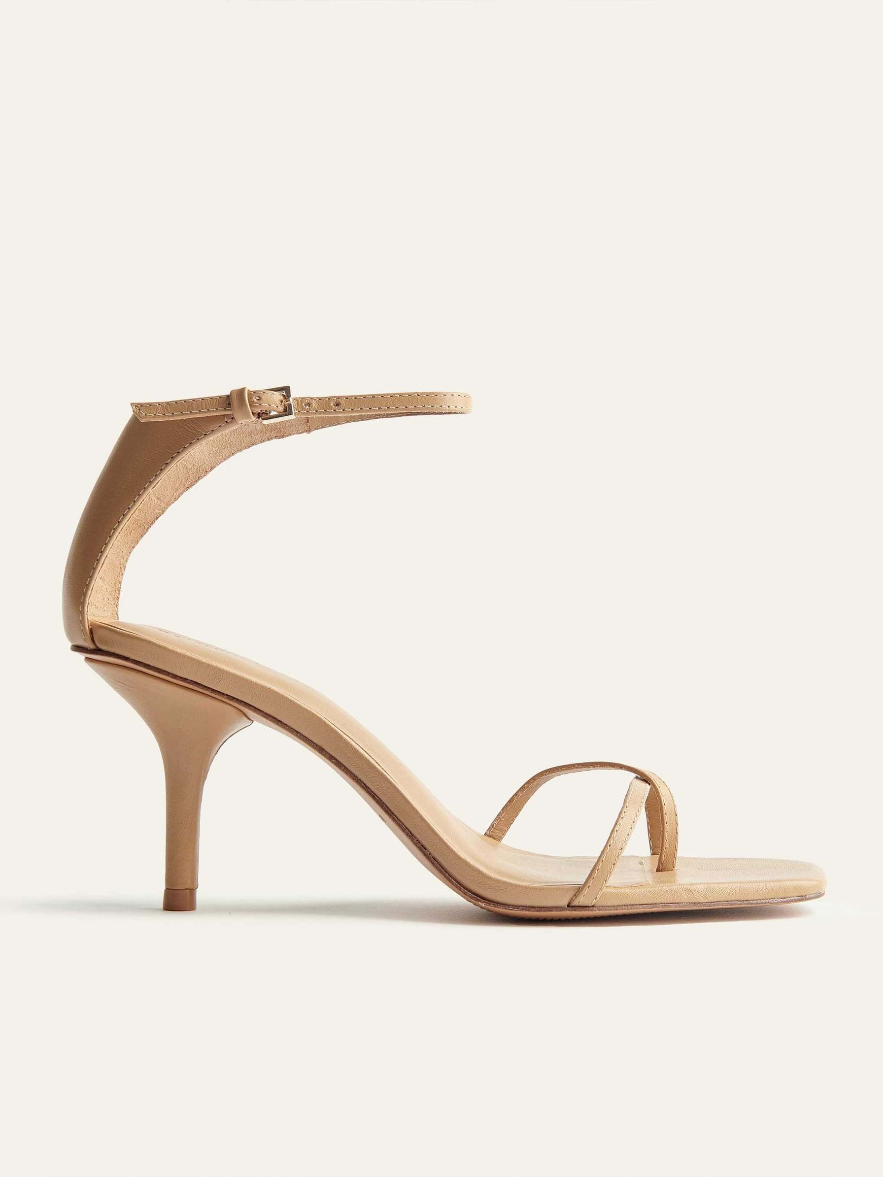 Women's Reformation Gigi Strappy Mid Sandals Beige | USA-4810523