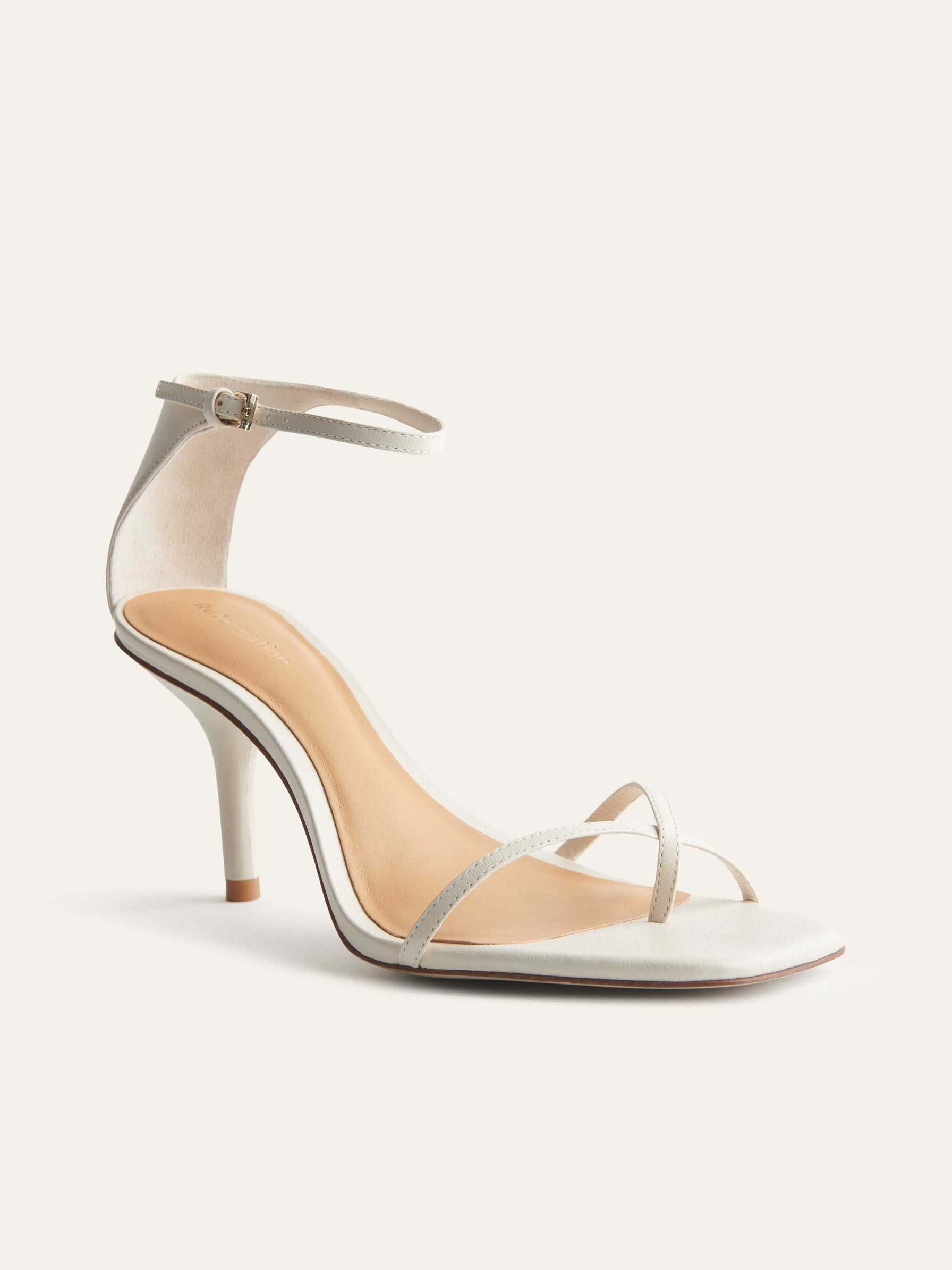 Women's Reformation Gigi Strappy Mid Sandals White | USA-8426703