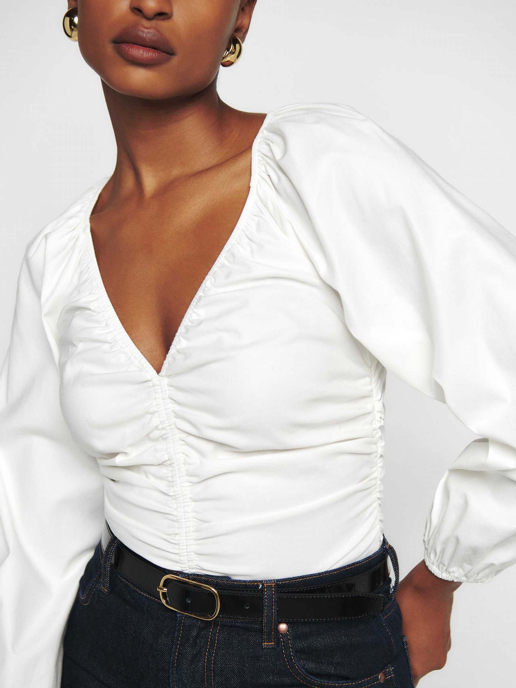 Women's Reformation Gloria Tops White | USA-7048512