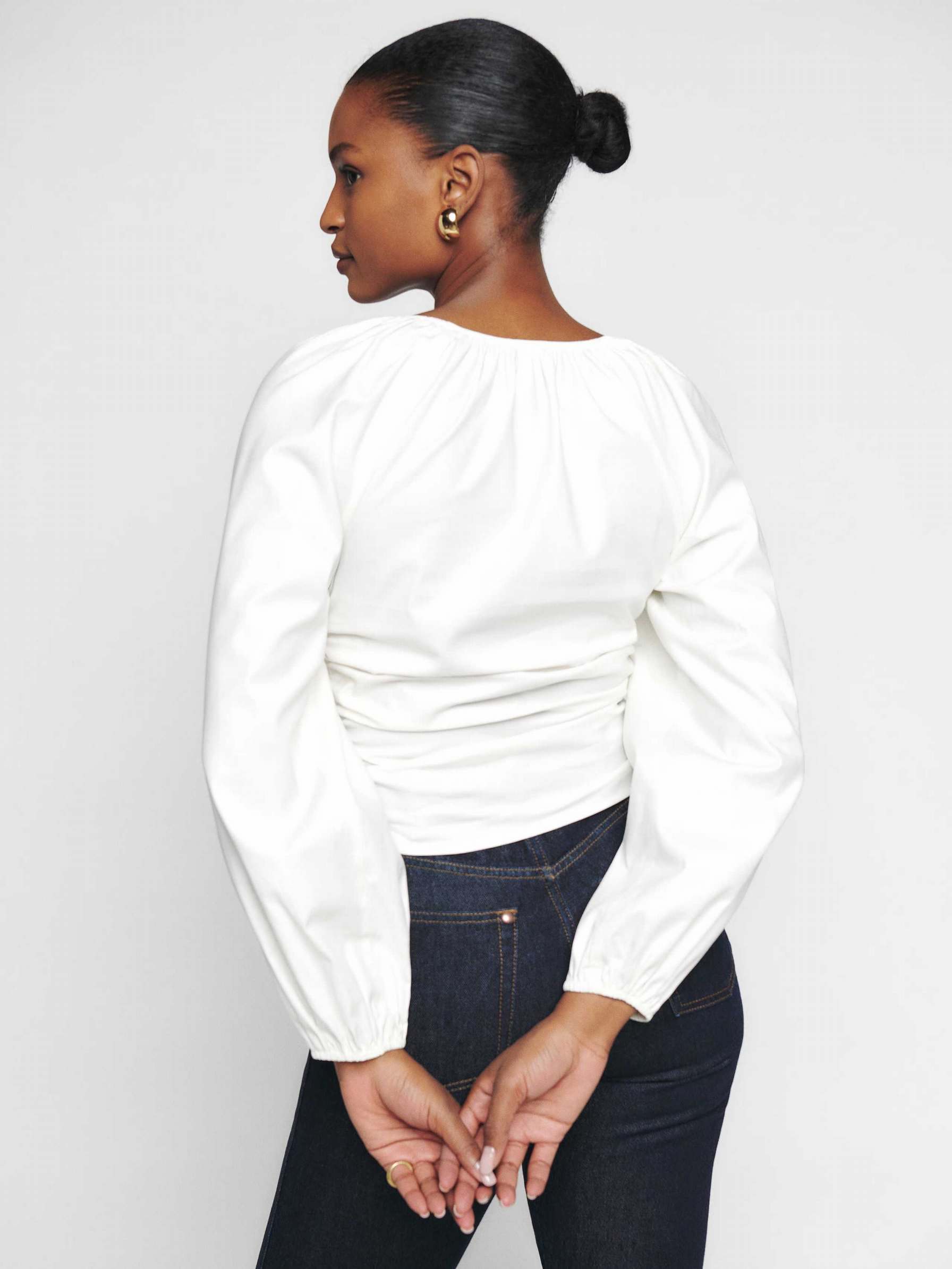 Women's Reformation Gloria Tops White | USA-7048512