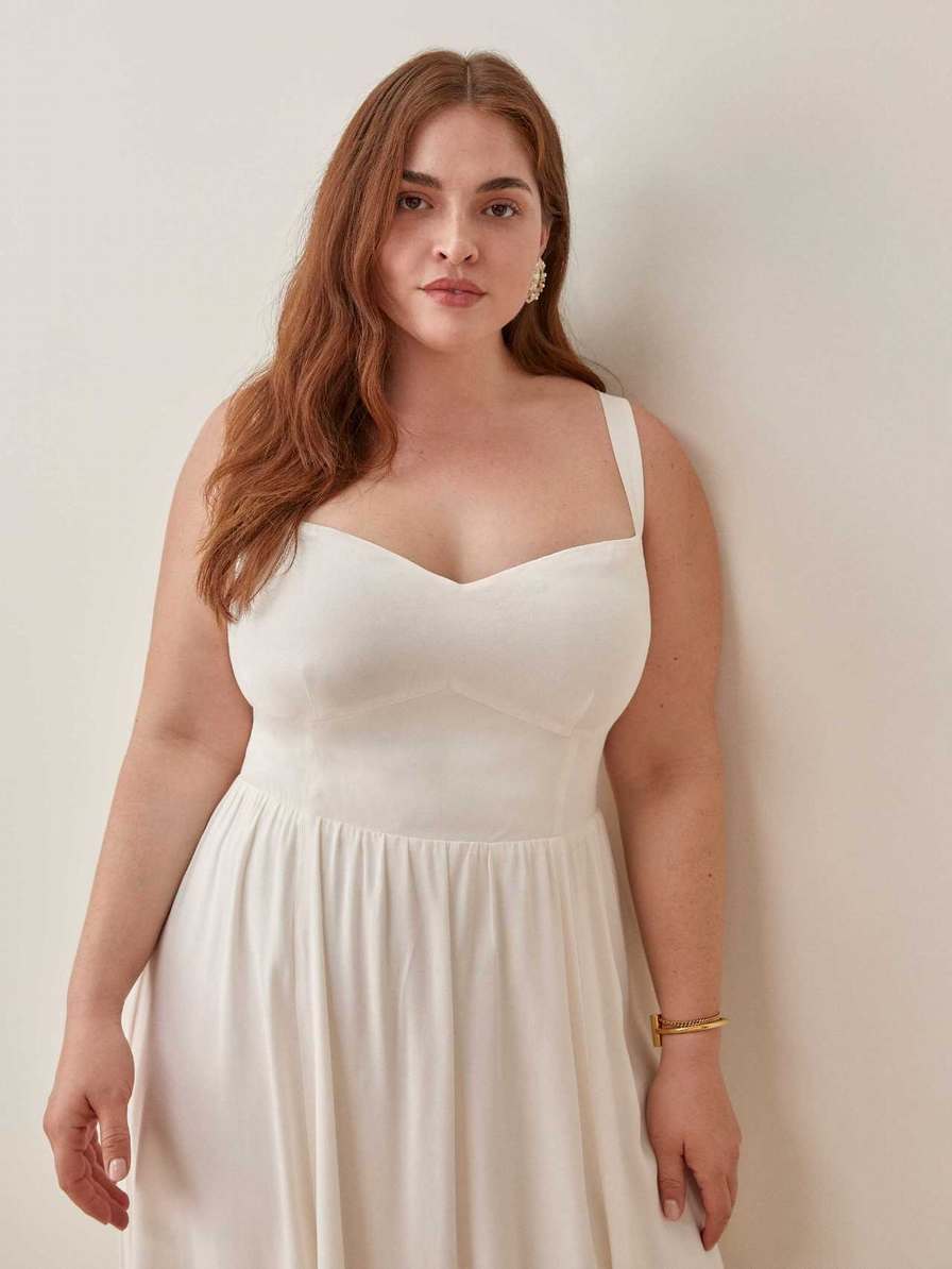 Women's Reformation Hollyhock Es Dress White | USA-682315