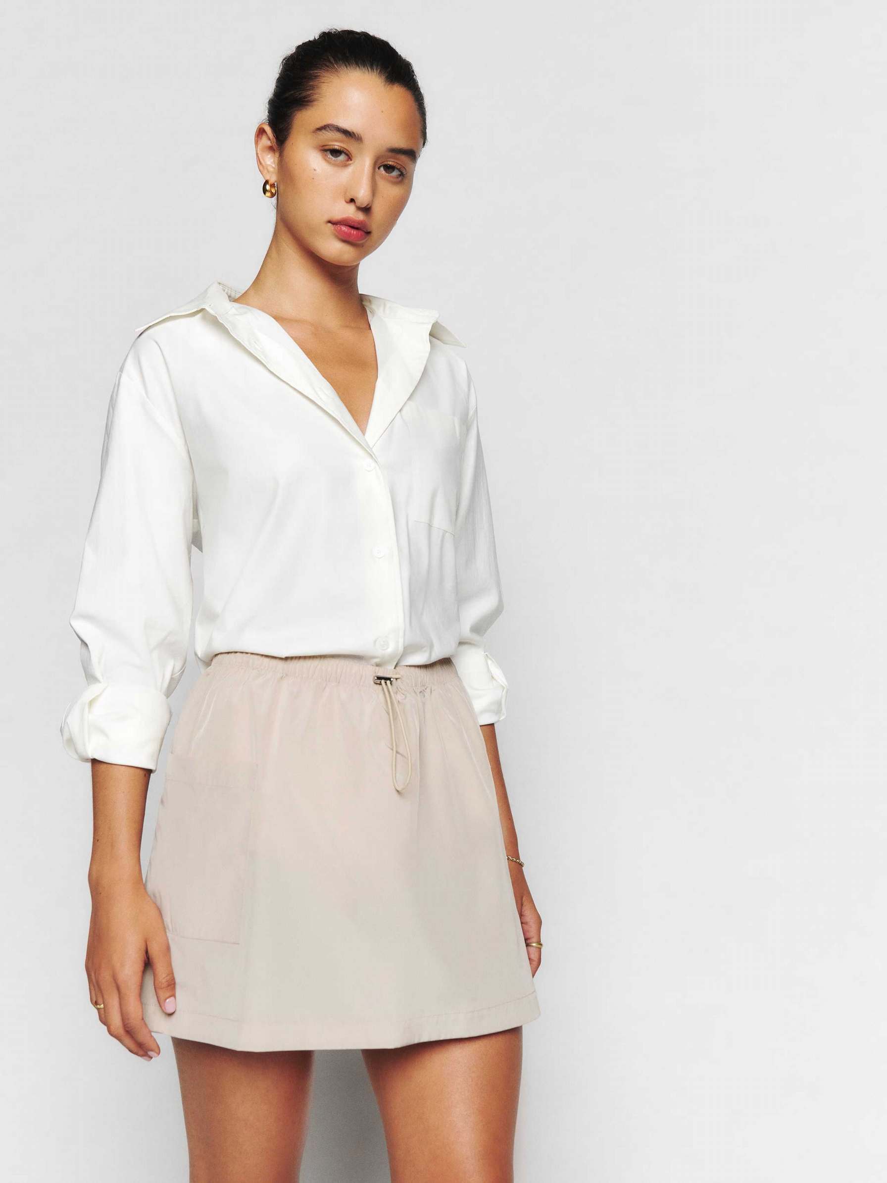 Women's Reformation Indy Skirts Beige | USA-487321