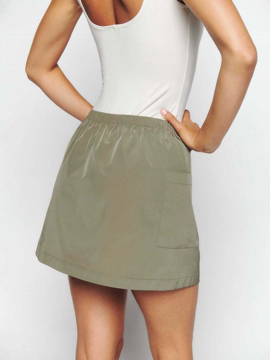 Women's Reformation Indy Skirts Light Green | USA-5861423