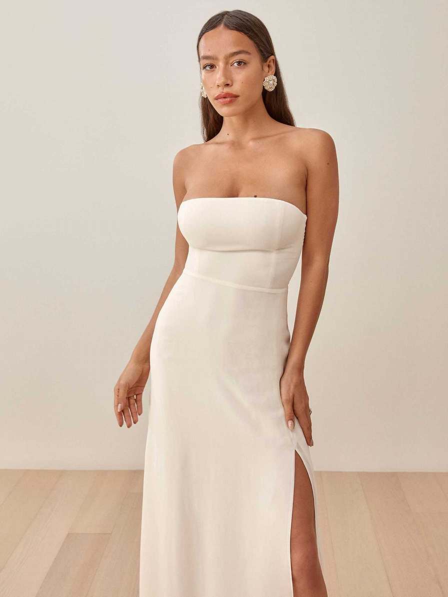 Women's Reformation Ingrid Dress White | USA-415237