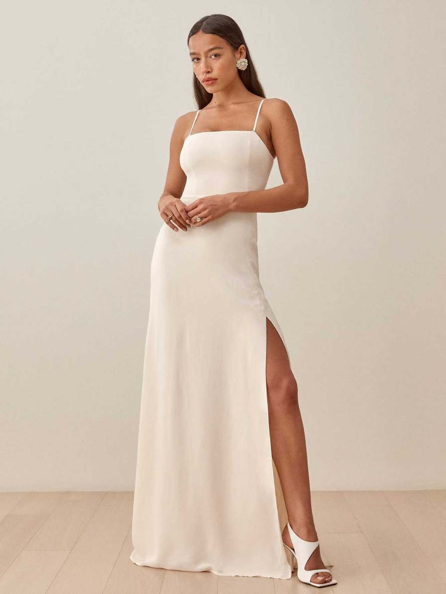 Women's Reformation Ingrid Dress White | USA-415237