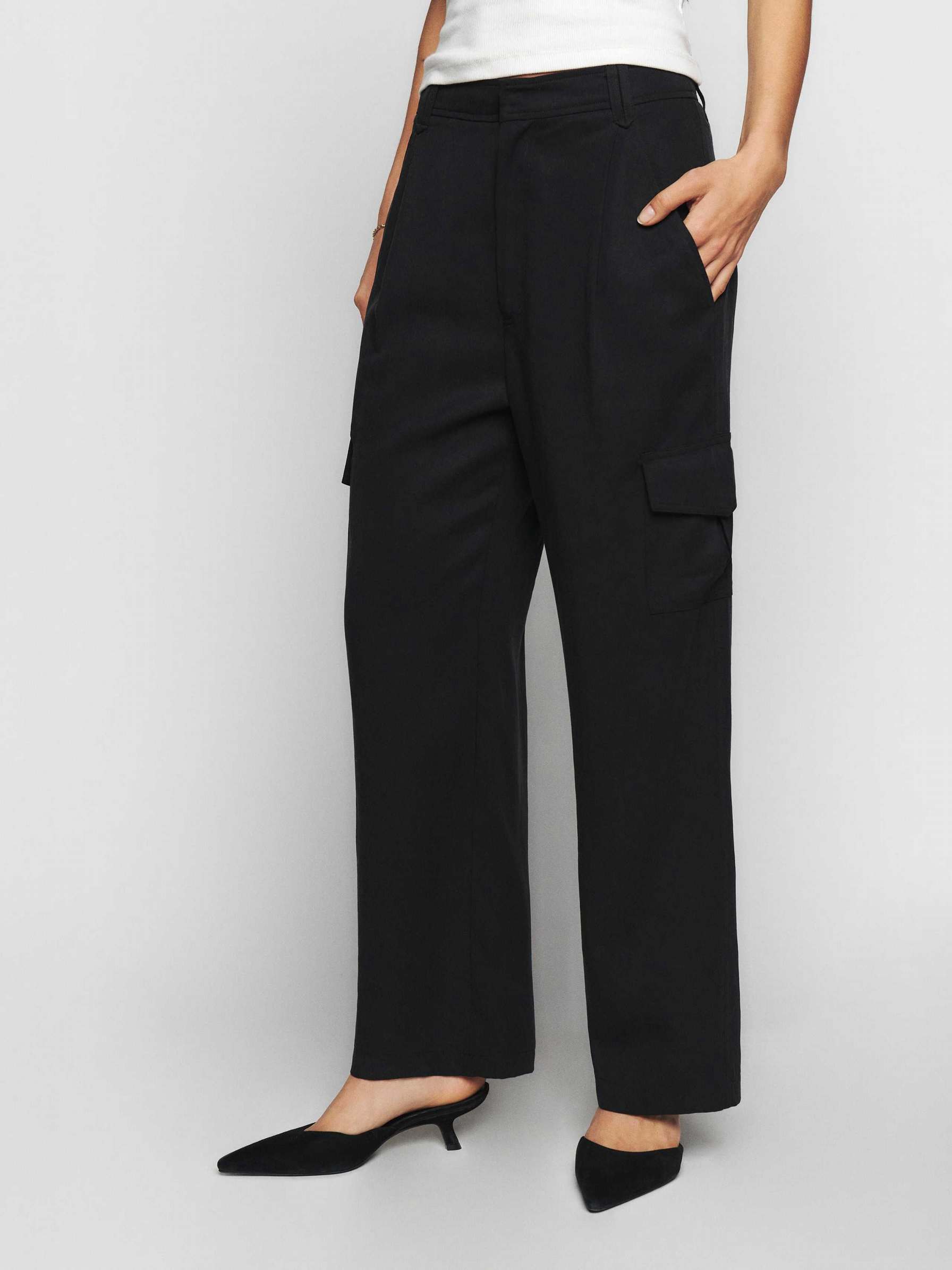 Women's Reformation Jackson Pants Black | USA-304861