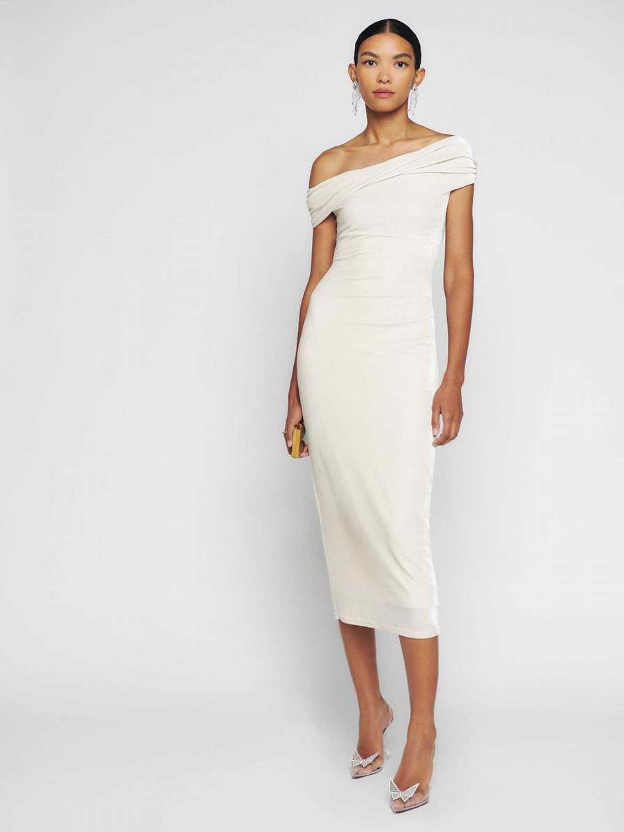 Women's Reformation Jamen Knit Dress White | USA-054876