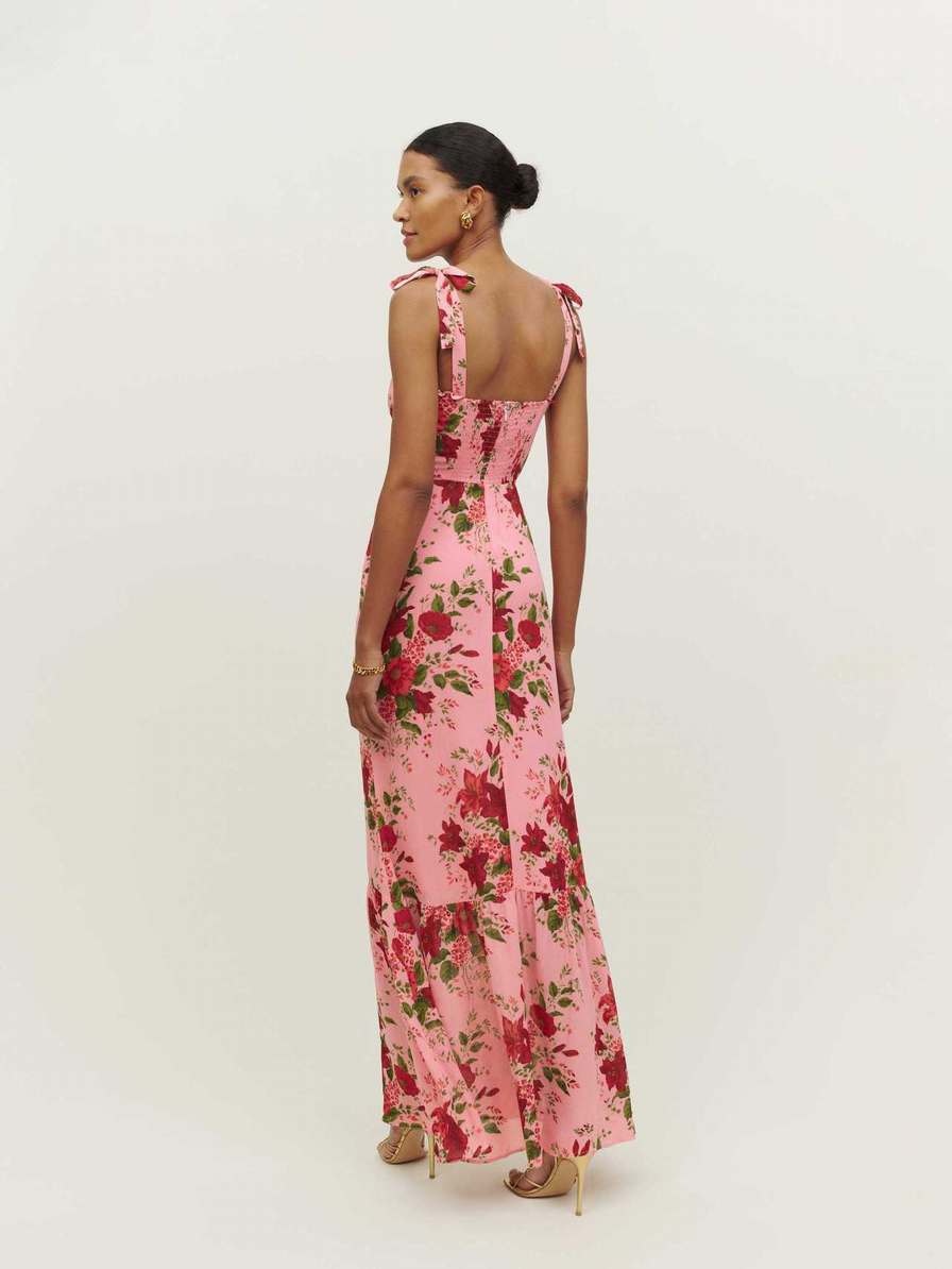 Women's Reformation Jasen Dress Rose Flower | USA-370615