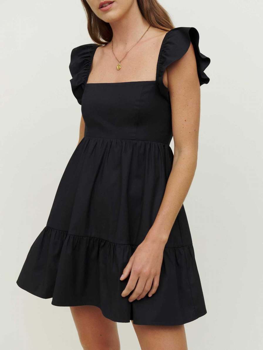 Women's Reformation Jeune Dress Black | USA-270418