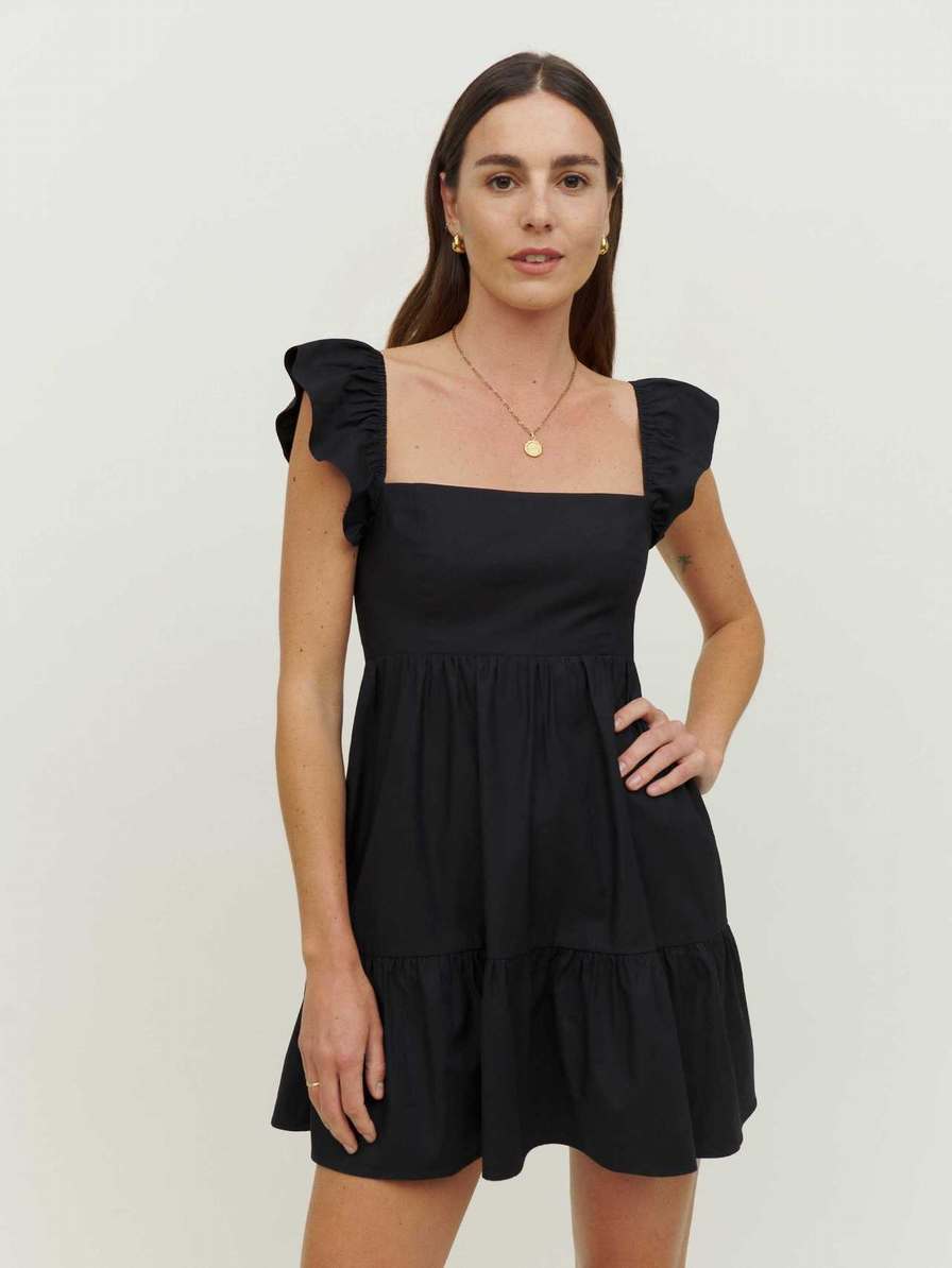 Women's Reformation Jeune Dress Black | USA-270418