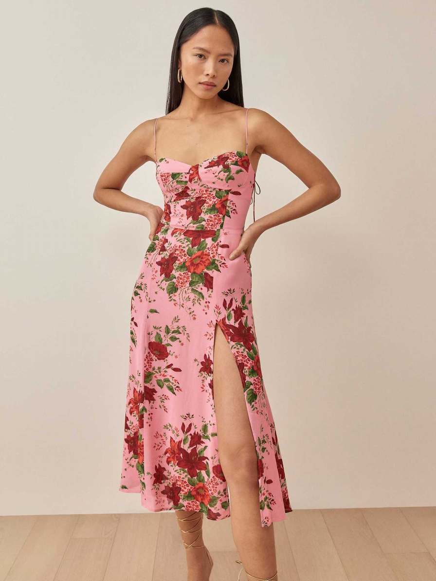 Women's Reformation Juliette Dress Rose Flower | USA-012347