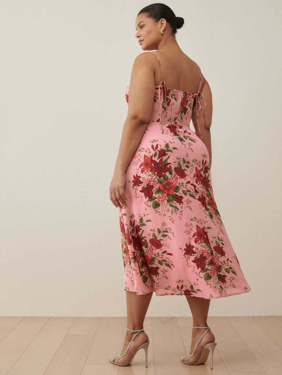 Women's Reformation Juliette Es Dress Rose Flower | USA-837245