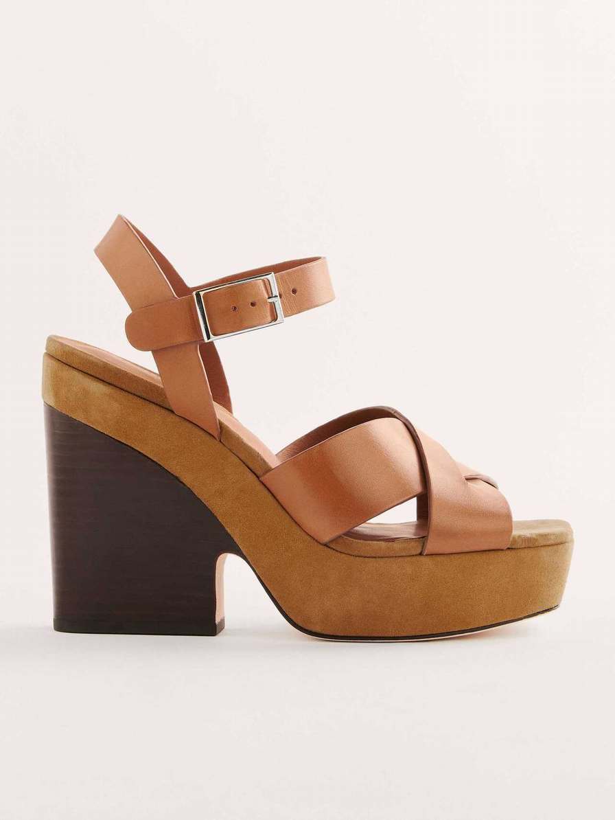 Women's Reformation Juna Platform Sandals Brown | USA-023157