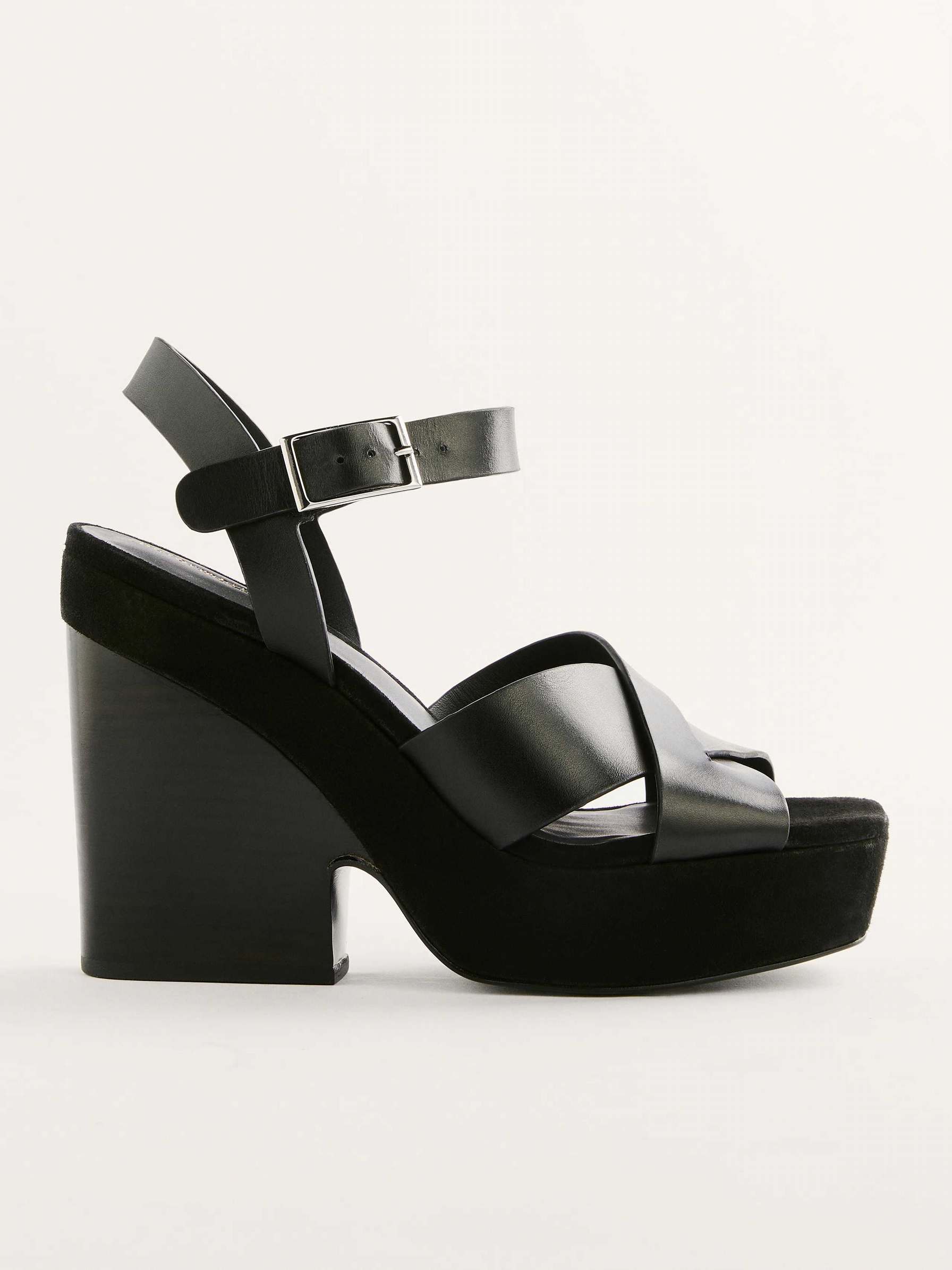 Women's Reformation Juna Platform Sandals Black | USA-076342