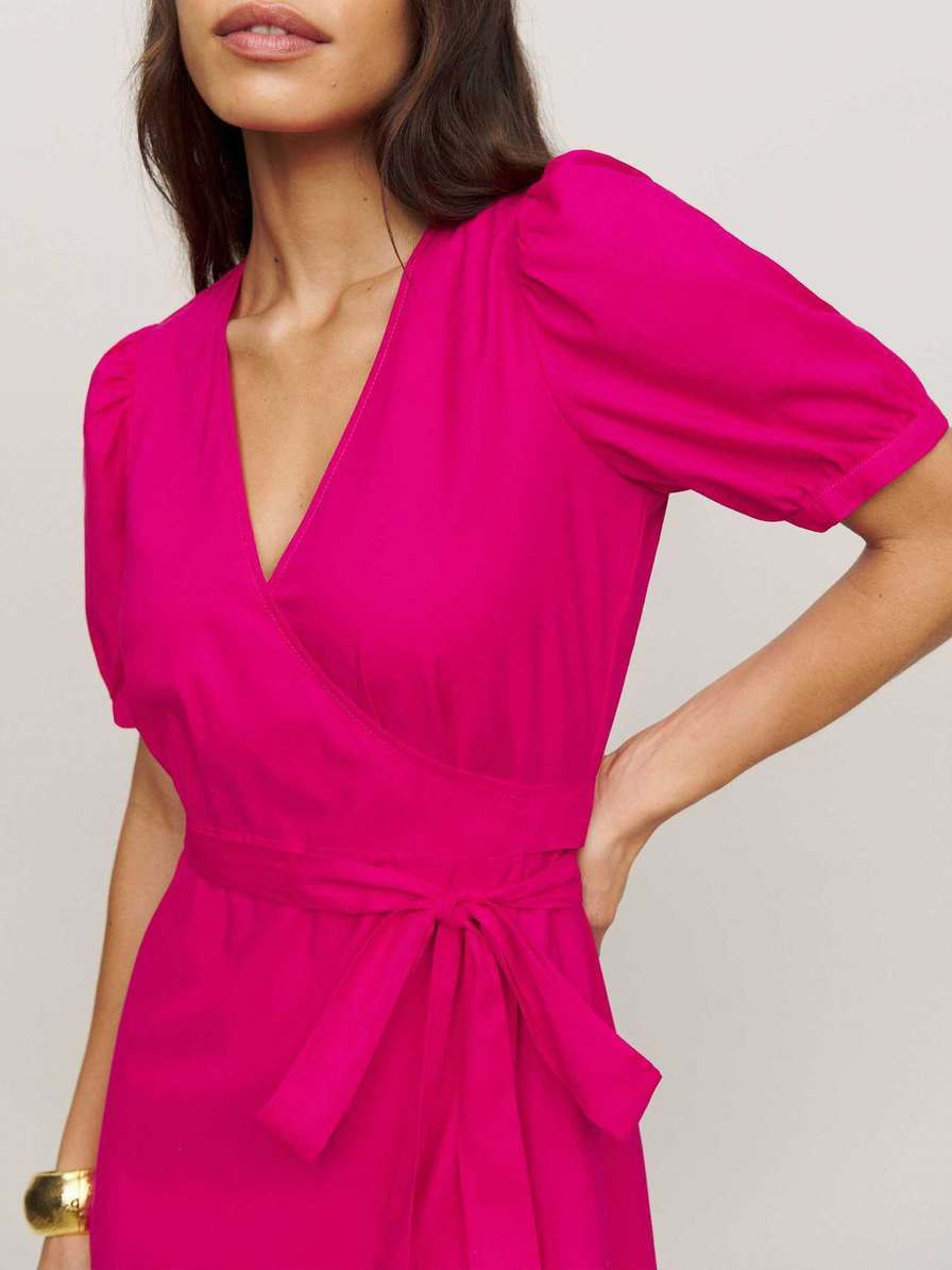 Women's Reformation Kaelie Dress Fuchsia | USA-0731568