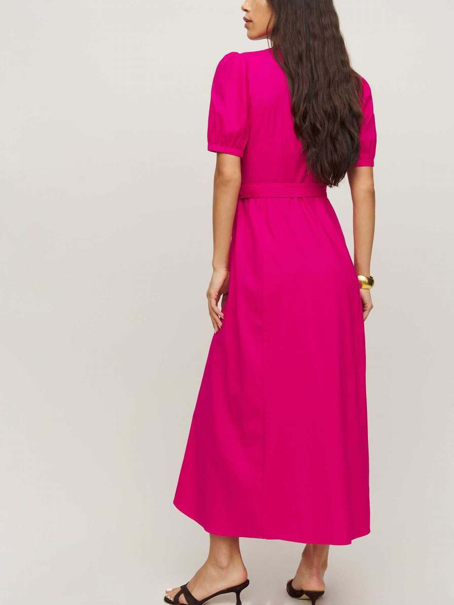 Women's Reformation Kaelie Dress Fuchsia | USA-0731568