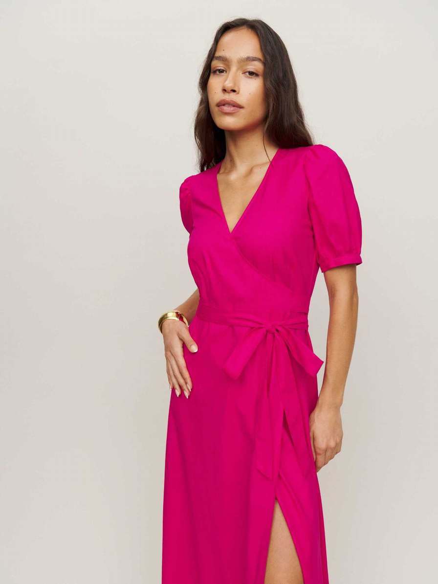 Women's Reformation Kaelie Dress Fuchsia | USA-0731568