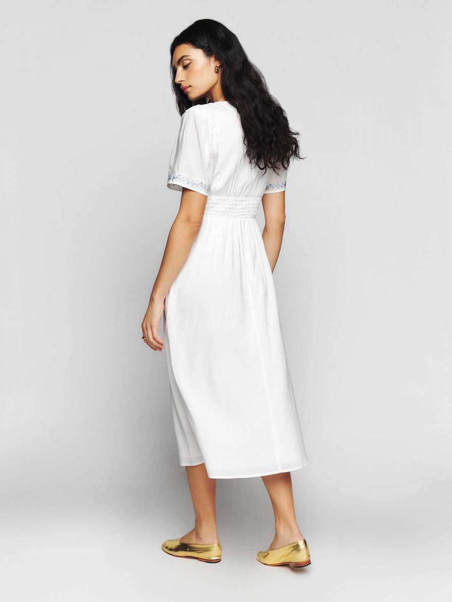 Women's Reformation Kamryn Dress White | USA-783506