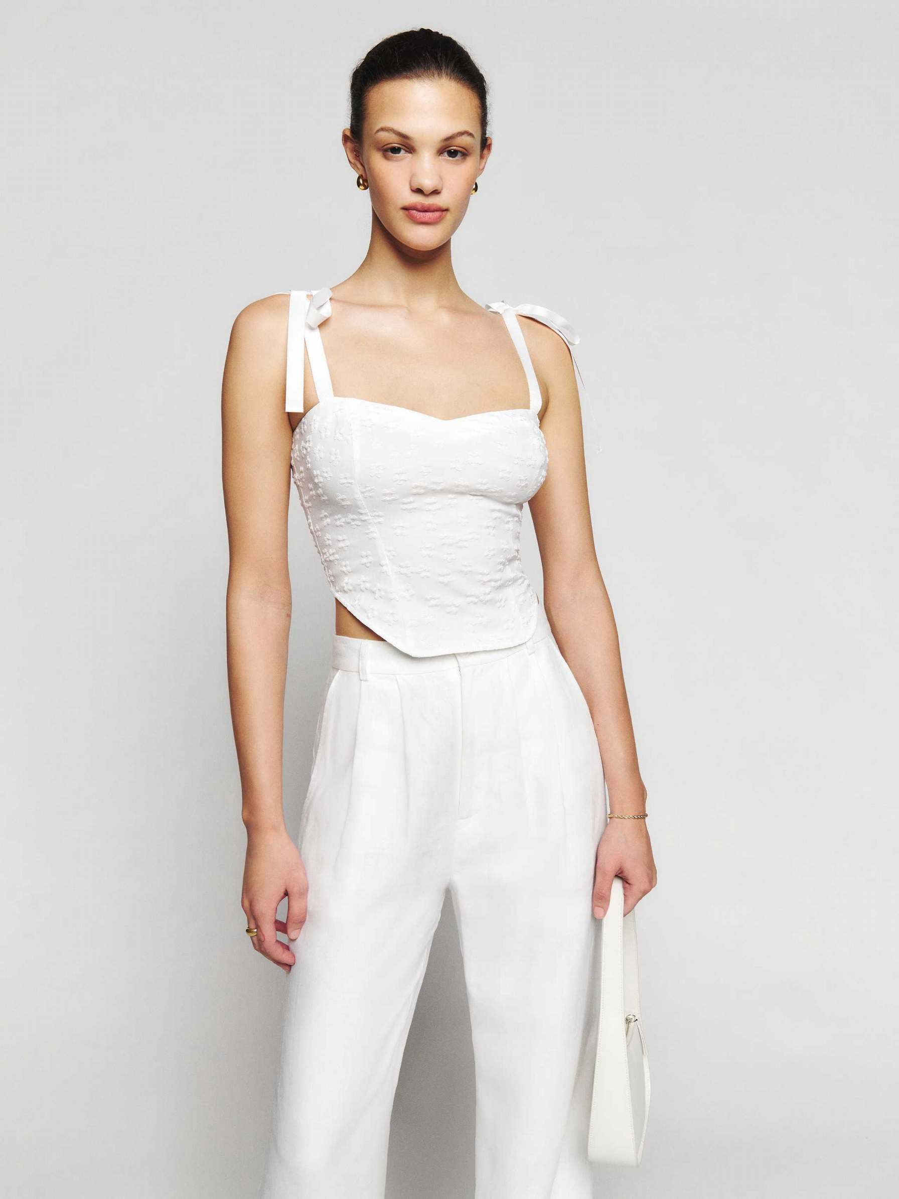 Women's Reformation Karoline Tops White | USA-748623