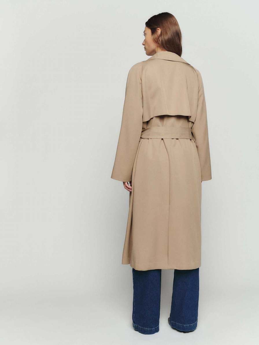 Women's Reformation Kensington Trench Coat Khaki | USA-765132