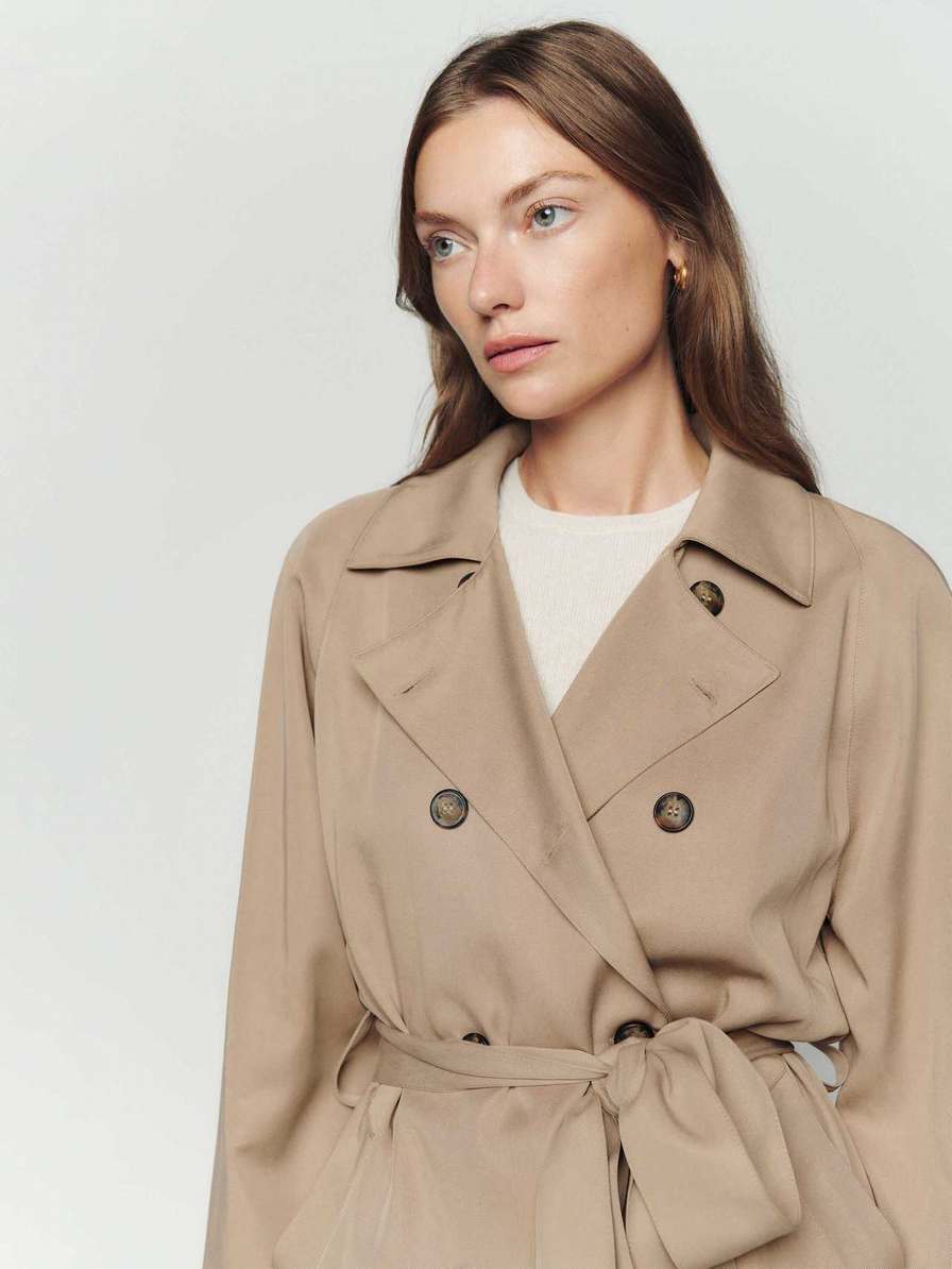 Women's Reformation Kensington Trench Coat Khaki | USA-765132