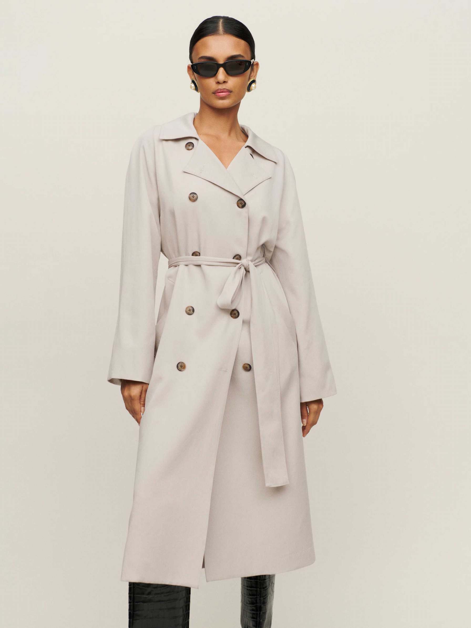 Women's Reformation Kensington Trench Coat Beige | USA-820347