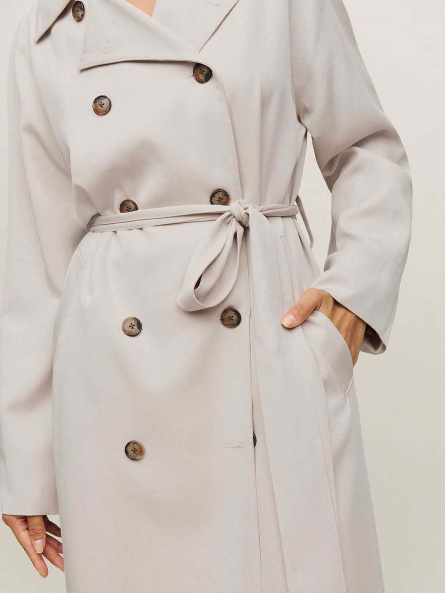 Women's Reformation Kensington Trench Coat Beige | USA-820347