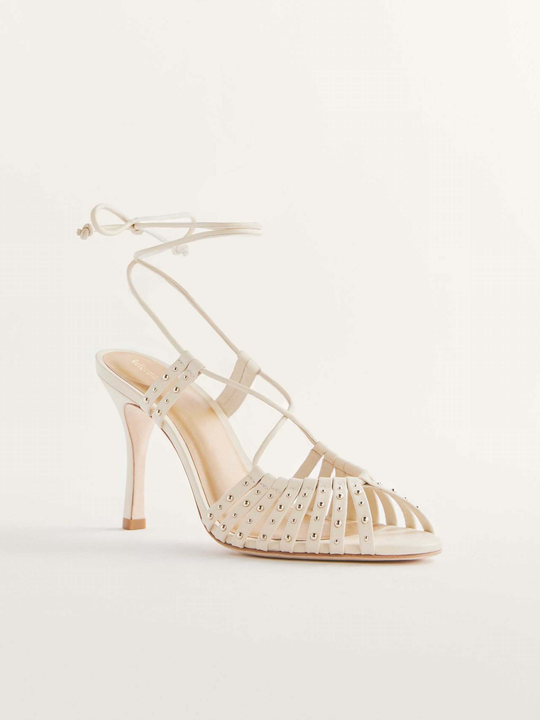 Women's Reformation Kiki Strappy Sandals White | USA-2306547