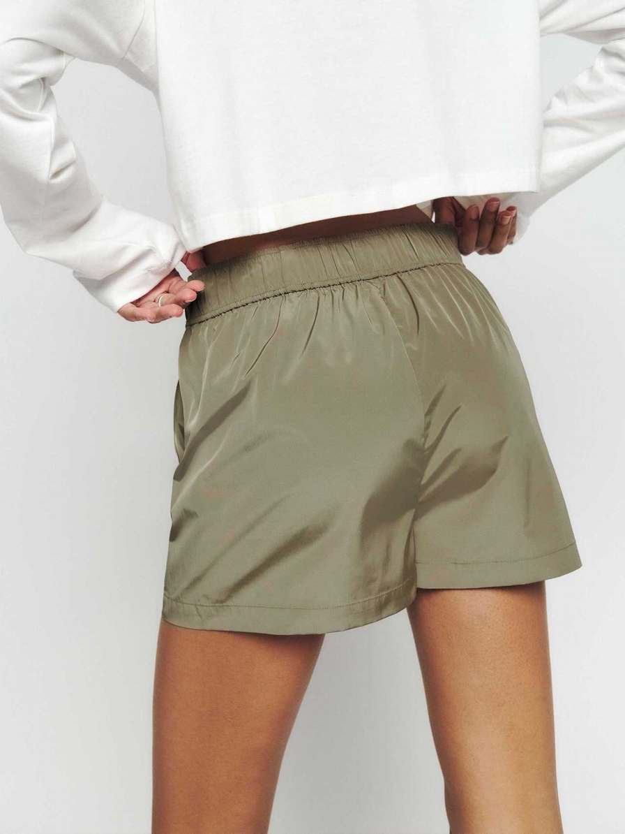 Women's Reformation Kinsley Shorts Light Green | USA-430682