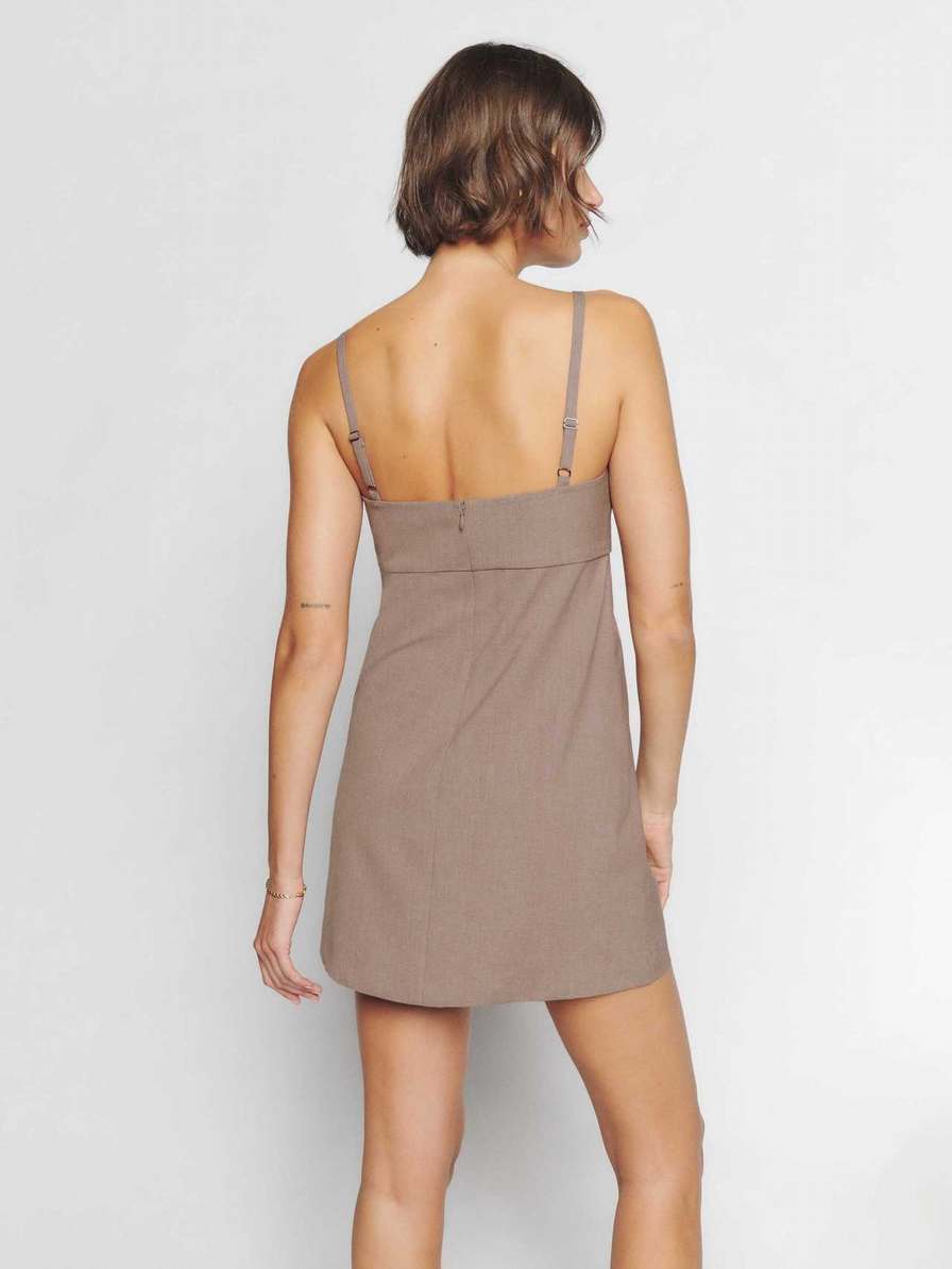 Women's Reformation Kirby Dress Beige | USA-1486532