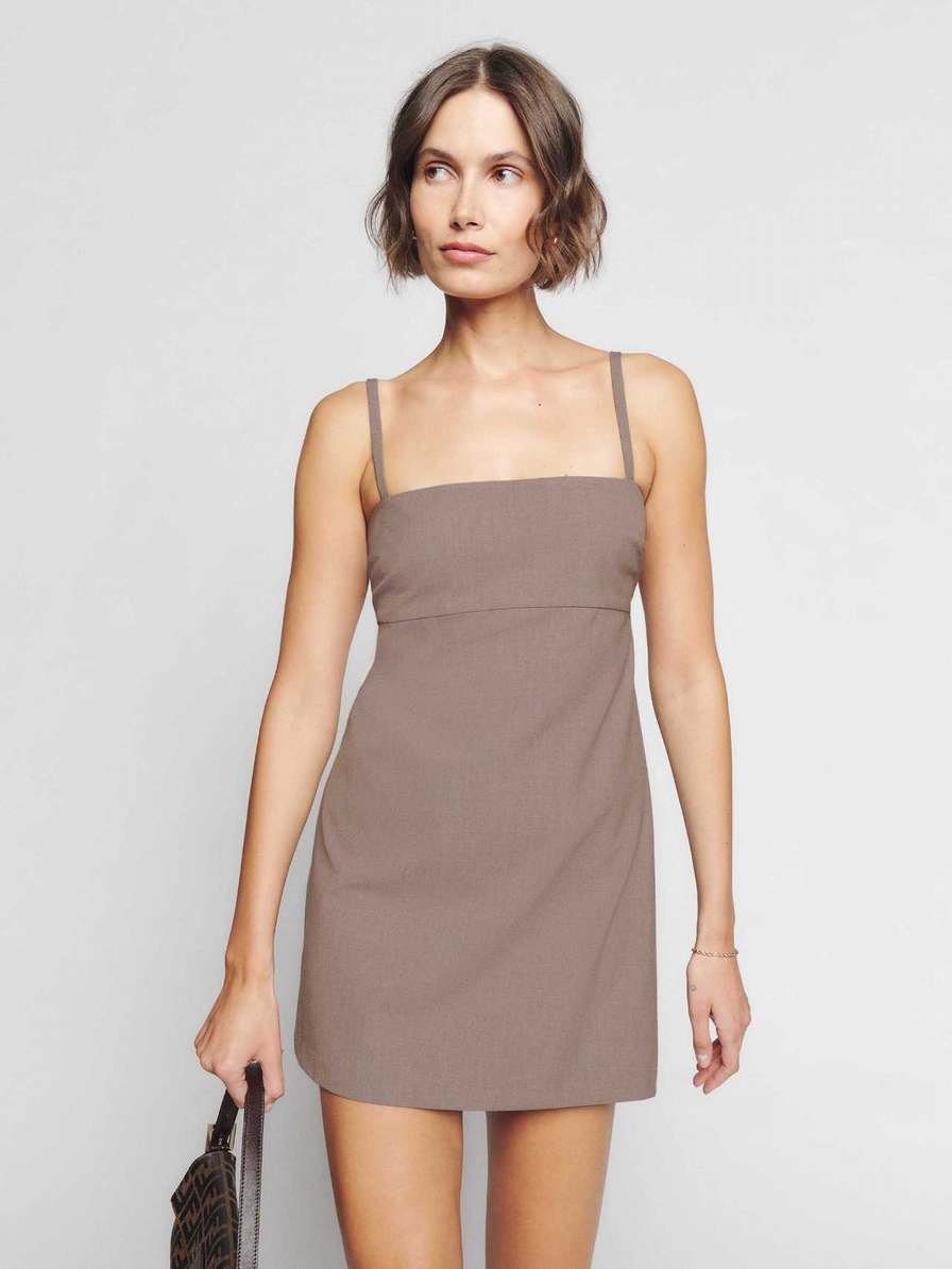 Women's Reformation Kirby Dress Beige | USA-1486532