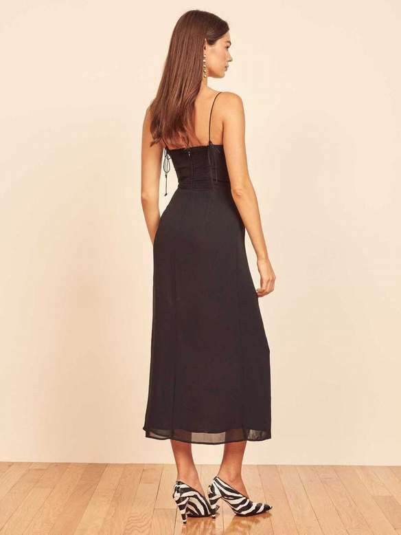 Women's Reformation Kourtney Dress Black | USA-621358