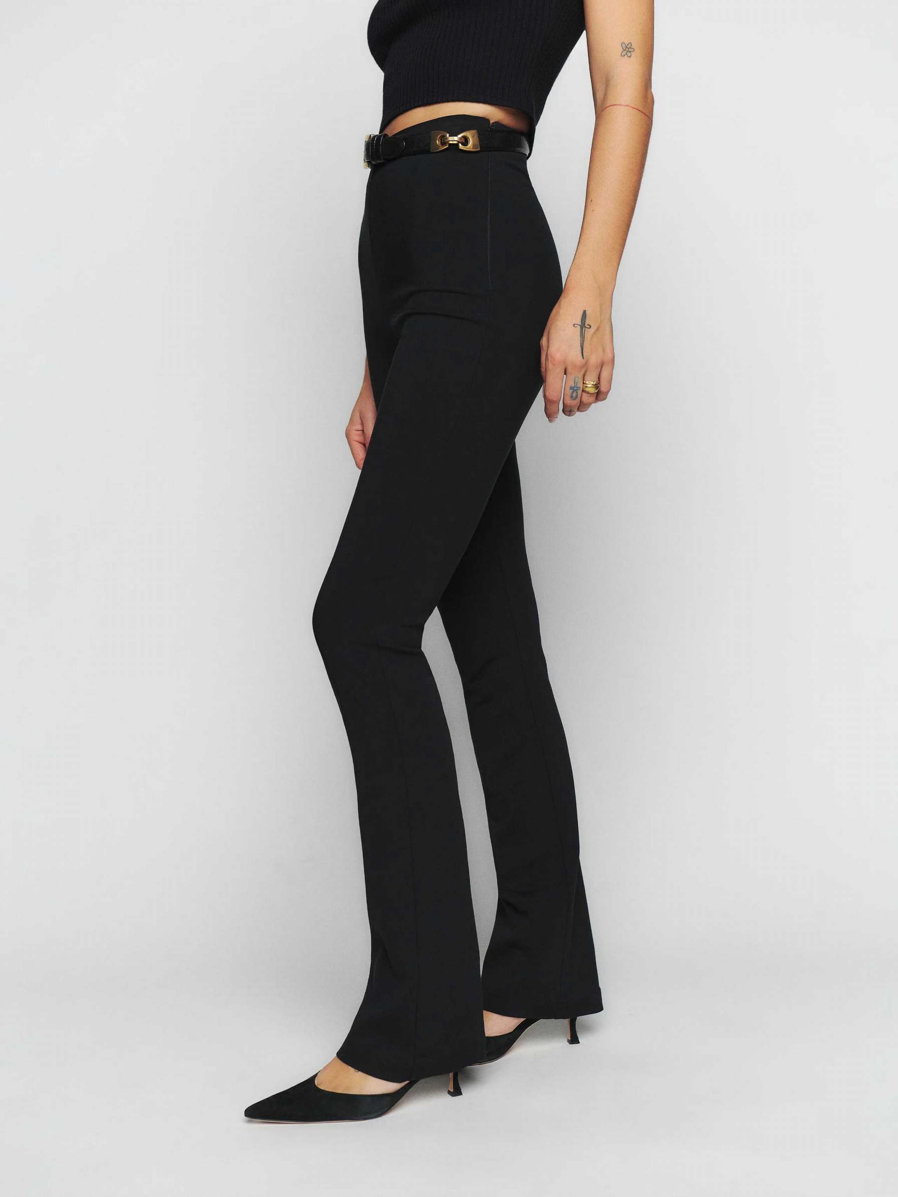 Women's Reformation Kumquat Pants Black | USA-601835