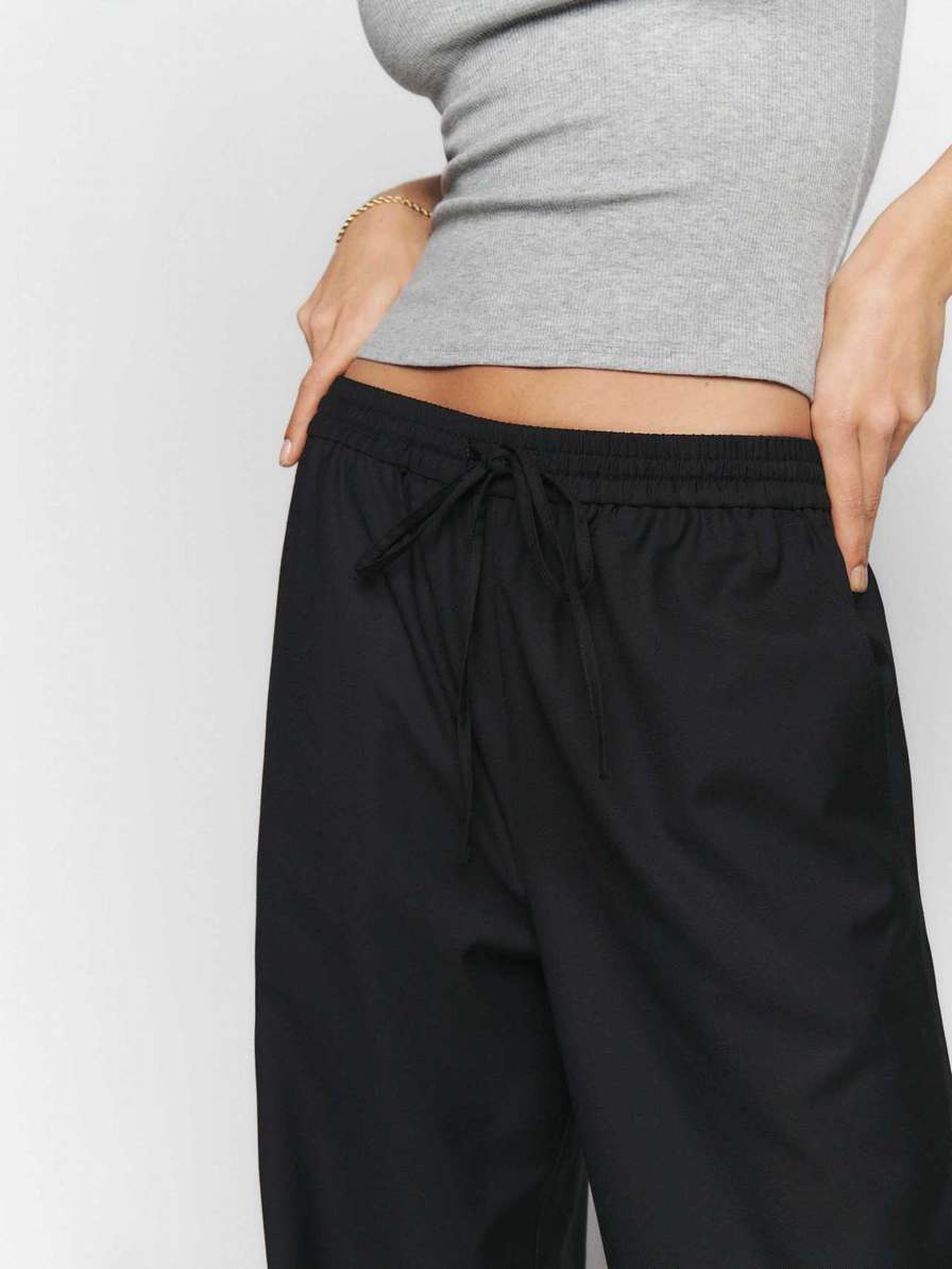 Women's Reformation Kyle Pants Black | USA-486351