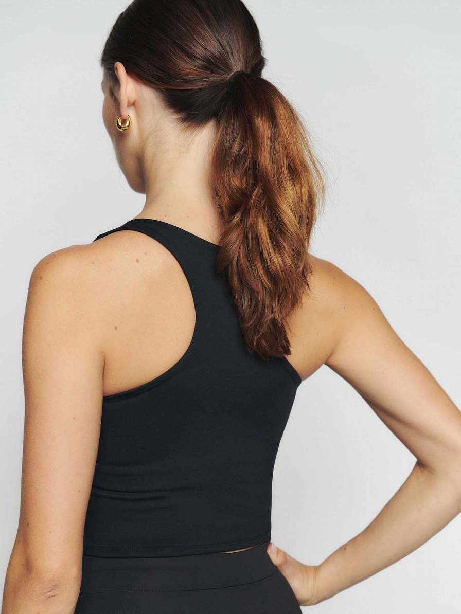 Women's Reformation Kylen Ecostretch Tanks Black | USA-368025