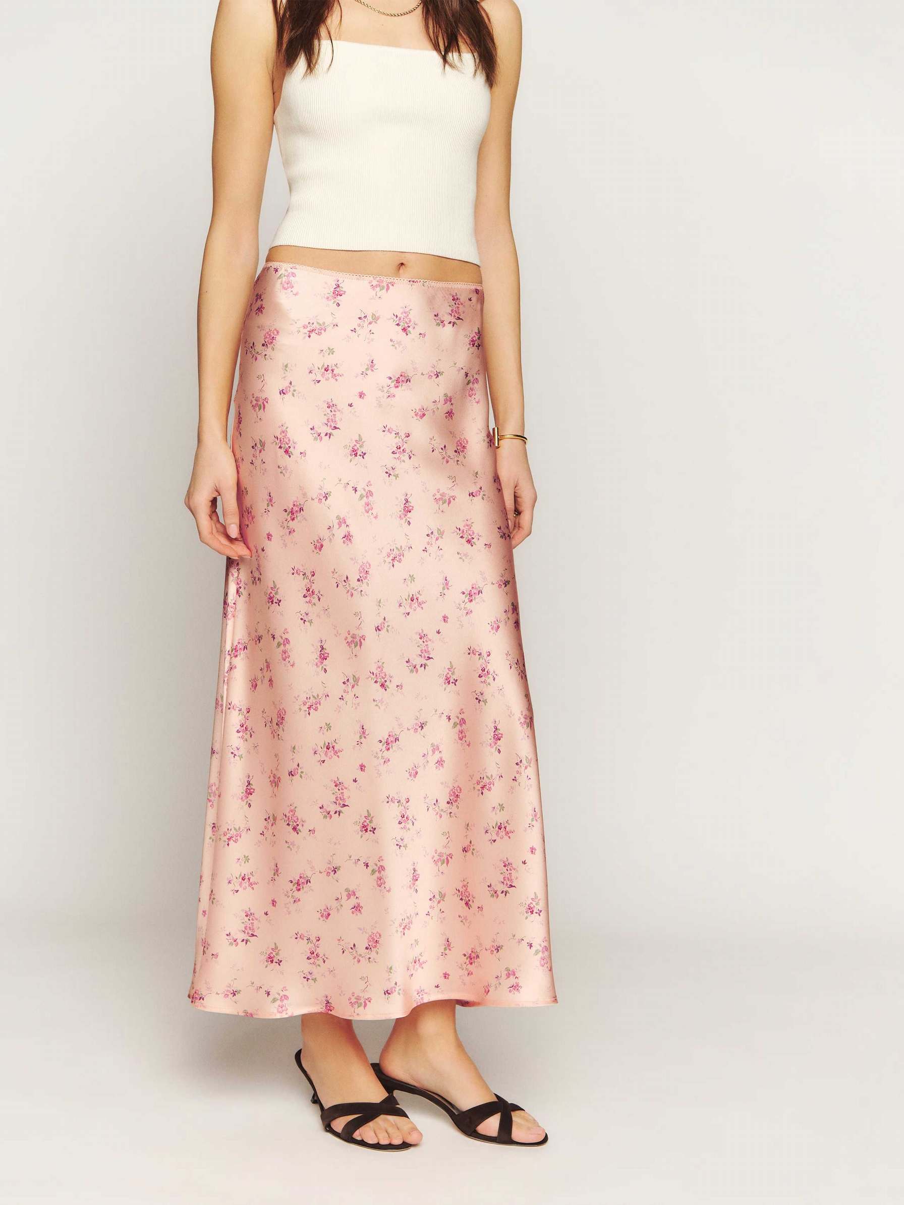 Women's Reformation Layla Silk Skirts Rose | USA-315428