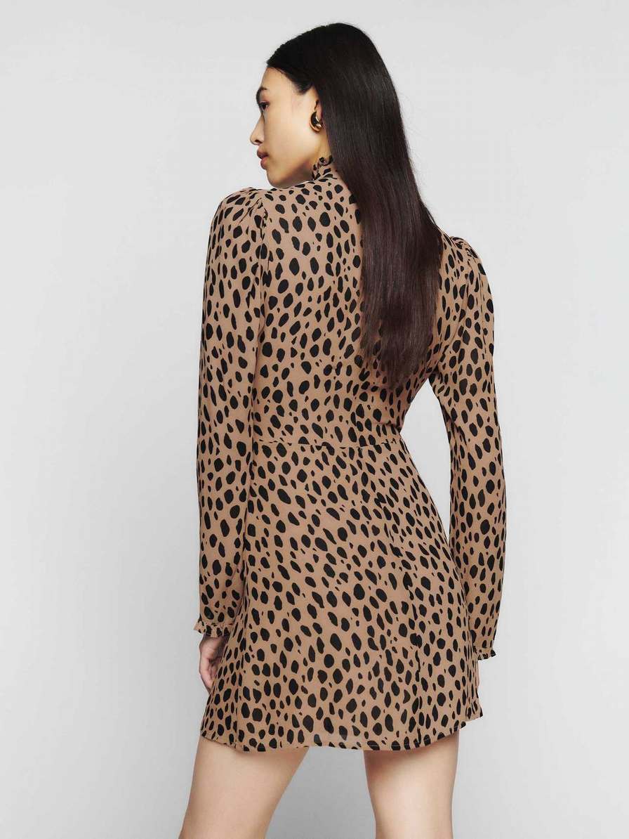 Women's Reformation Lewis Dress Leopard | USA-431067