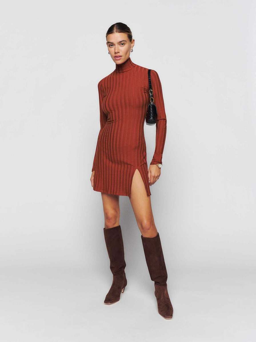 Women's Reformation Libra Knit Dress Red | USA-481725