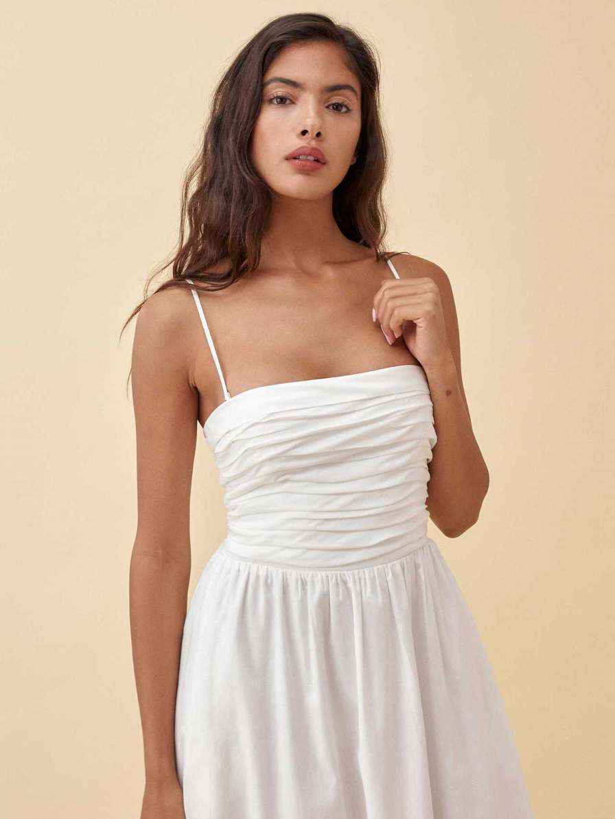 Women's Reformation Lissa Dress White | USA-361408