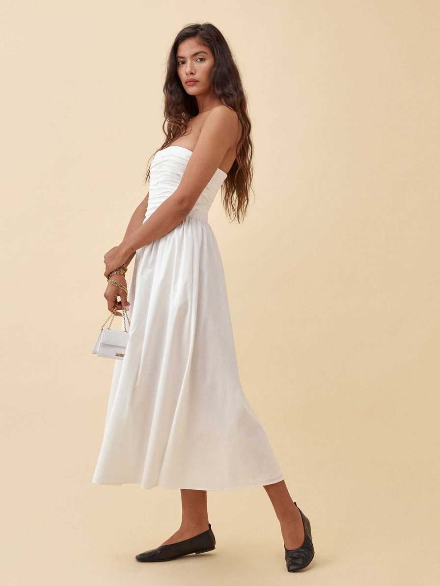 Women's Reformation Lissa Dress White | USA-361408