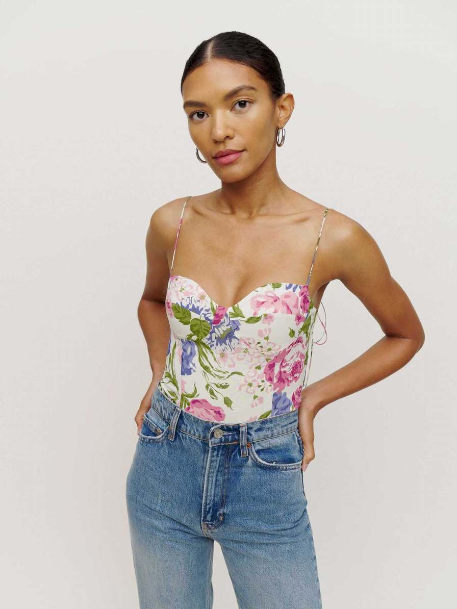 Women's Reformation Liza Tops Flower | USA-076215