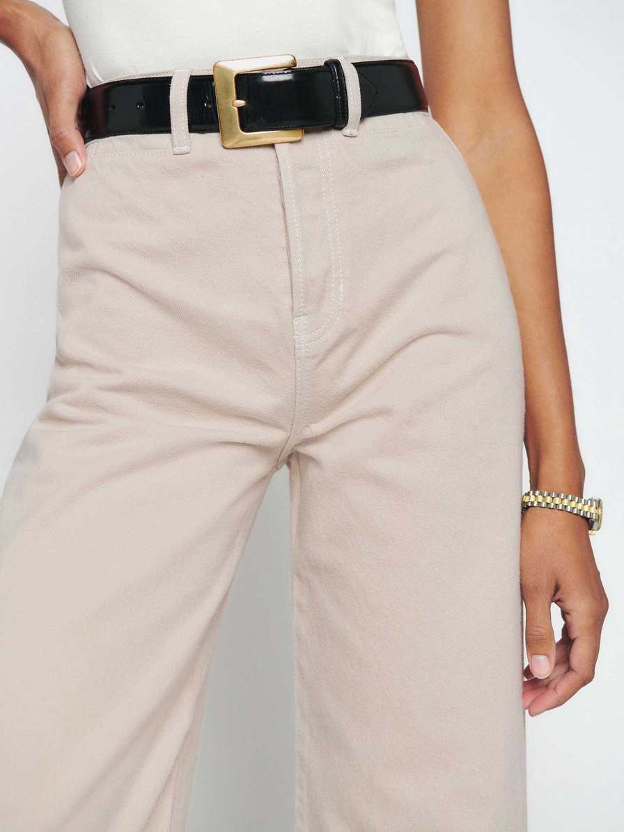 Women's Reformation Logan Ultra High Rise Wide Leg Jeans Beige | USA-613284