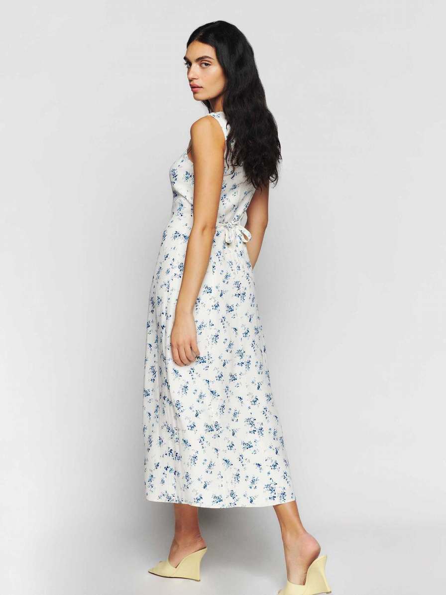 Women's Reformation Londyn Dress Light Blue | USA-7324106