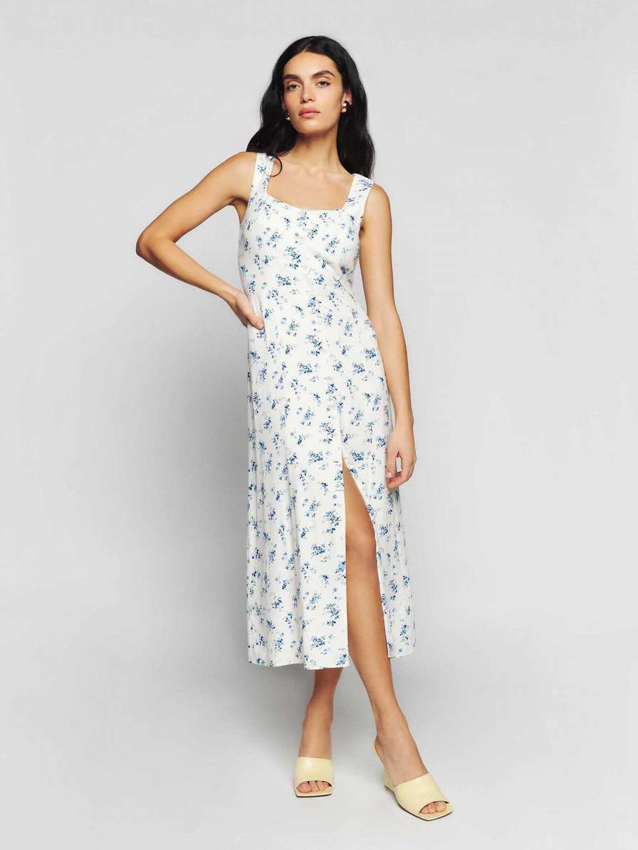 Women's Reformation Londyn Dress Light Blue | USA-7324106