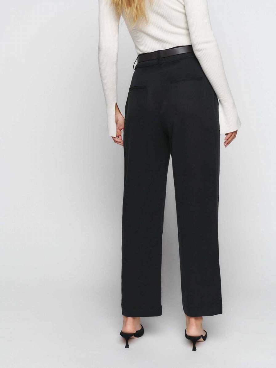 Women's Reformation Lucas Pants Black | USA-762358