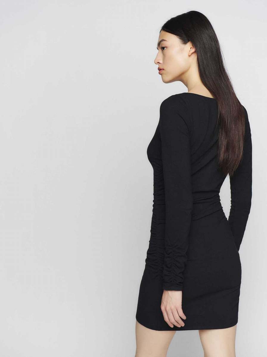 Women's Reformation Lucio Knit Dress Black | USA-408135