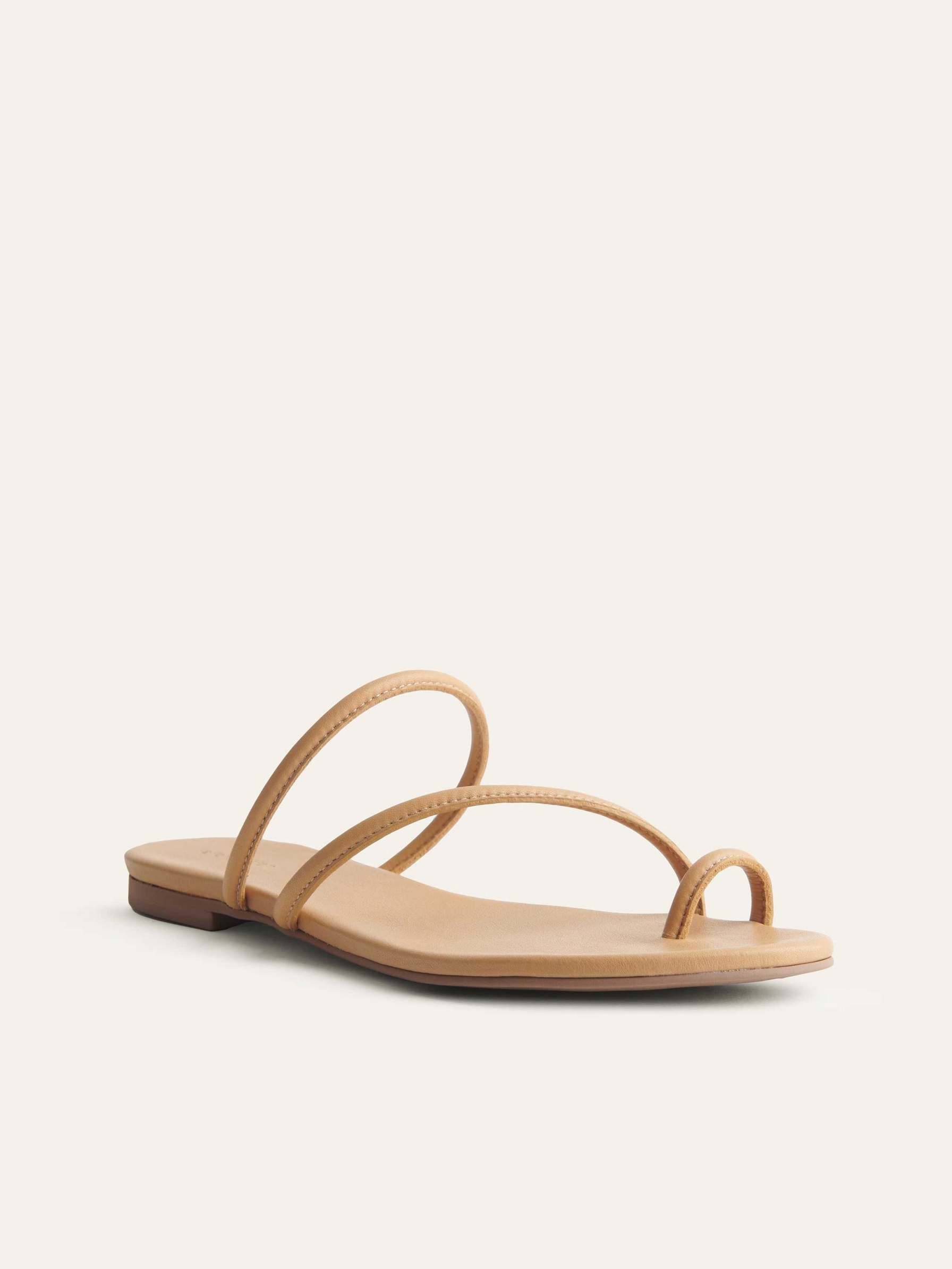 Women's Reformation Ludo Toe Ring Strappy Sandals Beige | USA-267405