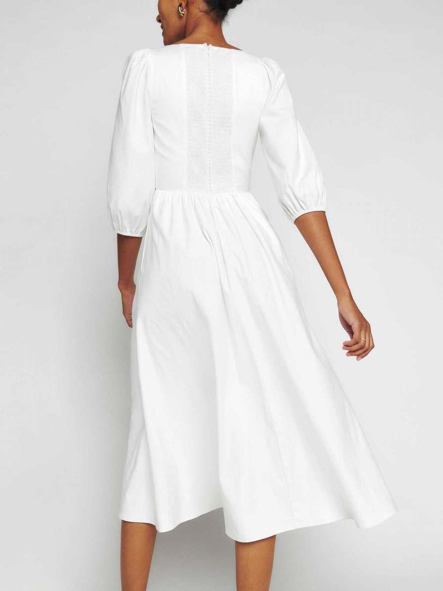 Women's Reformation Madden Dress White | USA-830247