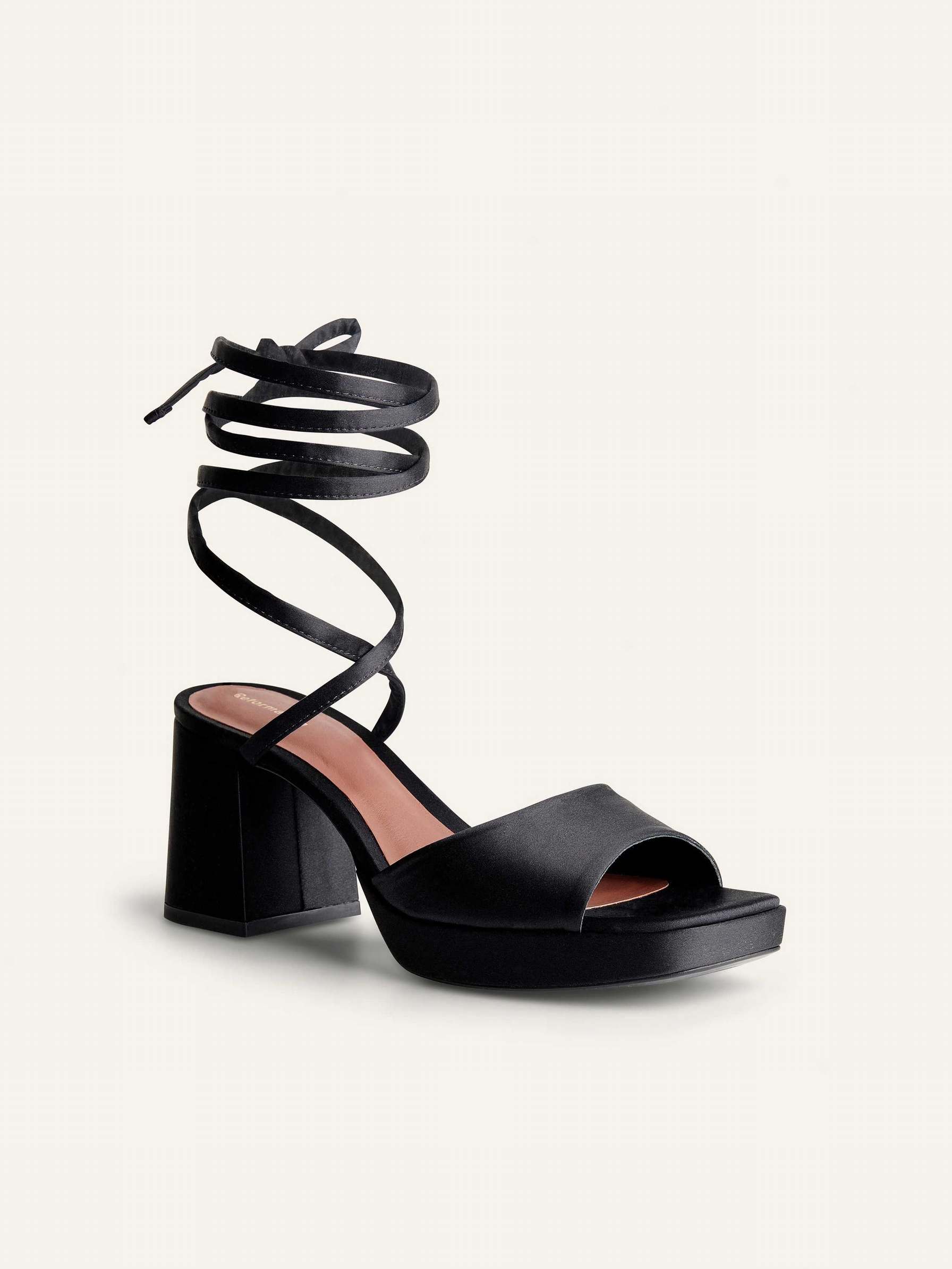 Women's Reformation Magda Ankle Tie Platform Sandals Black | USA-873510