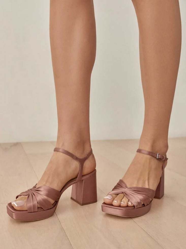 Women's Reformation Maize Platform Sandals Rose Gold | USA-2571436